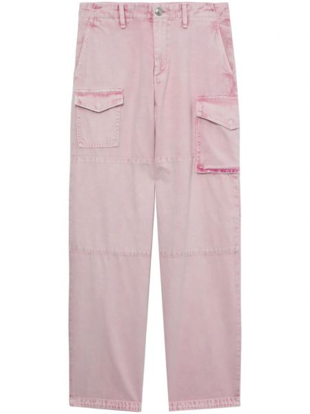 Βαμβακερό παντελόνι cargo Rag & Bone ροζ
