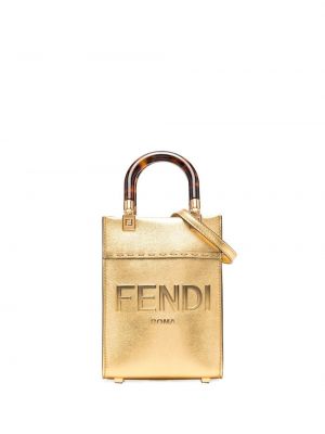 Тоут сумка с принтом Fendi, золотая