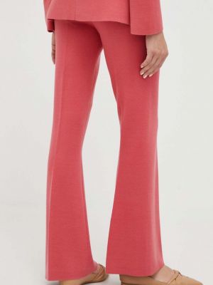 Kalhoty s vysokým pasem Twinset růžové