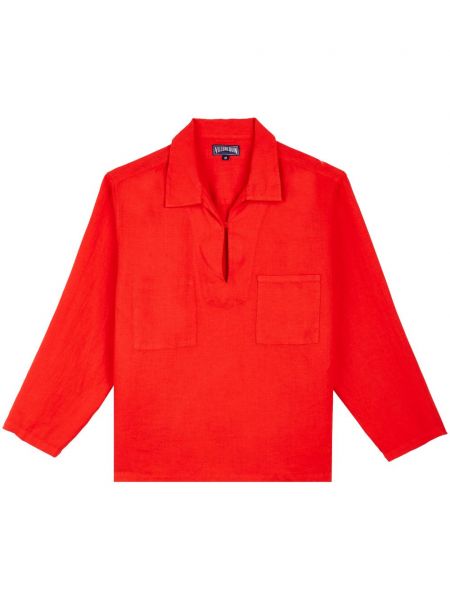 Lanena srajca Vilebrequin rdeča