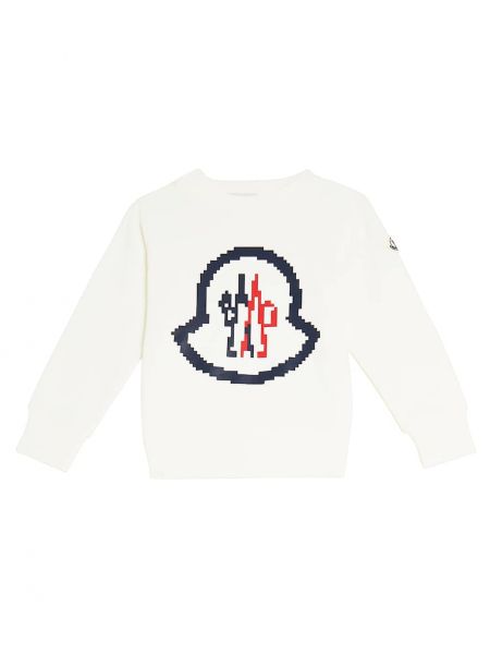 Bomuld sweatshirt for drenge Moncler Enfant hvid