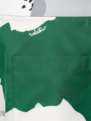 Pamučne kratke hlače s cvjetnim printom s printom Valentino zelena
