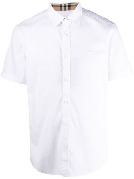 Košile s výšivkou Burberry bílá