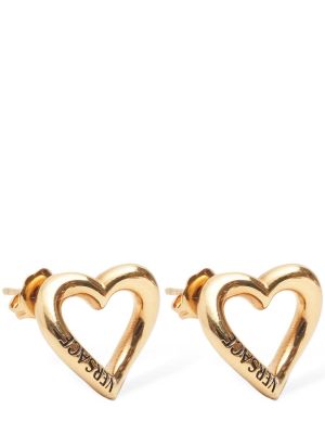 Auskarai su spygliais su širdelėmis Versace auksinė