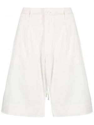 Bombažne kratke hlače z vezalkami s čipko Vaquera bela