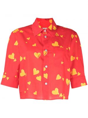 Chemise à imprimé de motif coeur Marni rouge