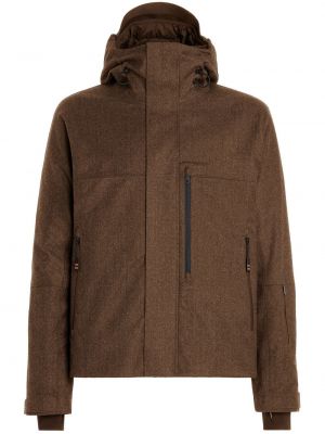 Hette zip lang jakke Zegna brun