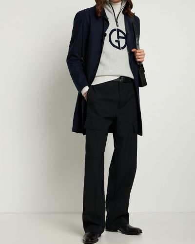 Пуловер с цип Giorgio Armani сиво