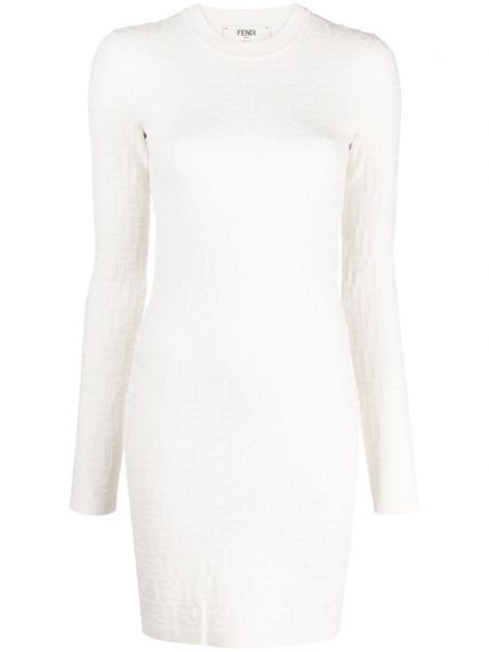 Μάξι φόρεμα Fendi λευκό
