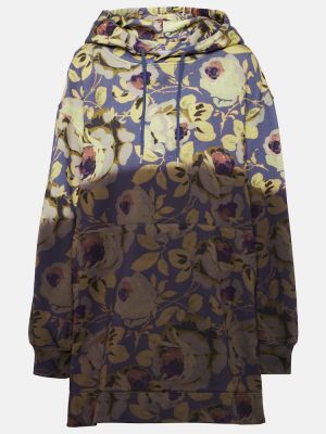 Robe longue en coton à fleurs à capuche Dries Van Noten