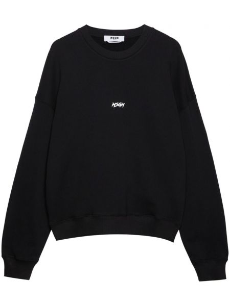 Baskılı pamuklu sweatshirt Msgm siyah