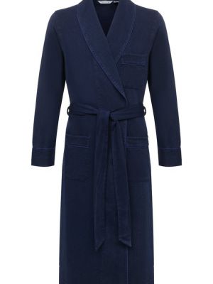 Хлопковый халат Roberto Ricetti синий
