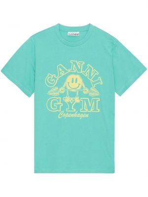 T-shirt con stampa Ganni blu