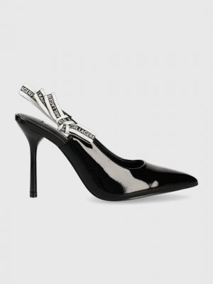 Кожаные туфли на каблуке Karl Lagerfeld черные