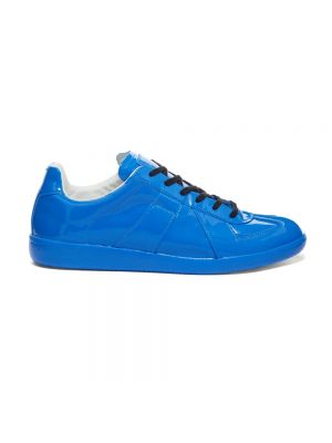 Sneakersy skórzane Maison Margiela niebieskie