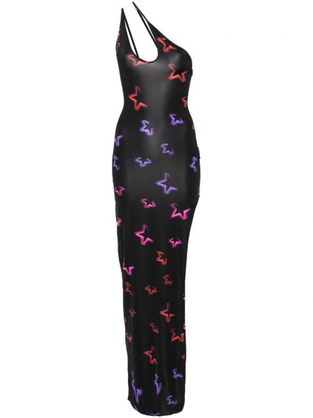 Μάξι φόρεμα με σχέδιο με μοτίβο αστέρια Amen μαύρο