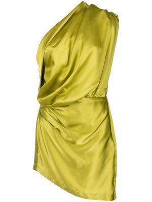 Robe de soirée en satin asymétrique Michelle Mason jaune
