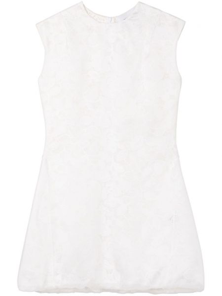 Коктейлна рокля на цветя с дантела Az Factory бяло