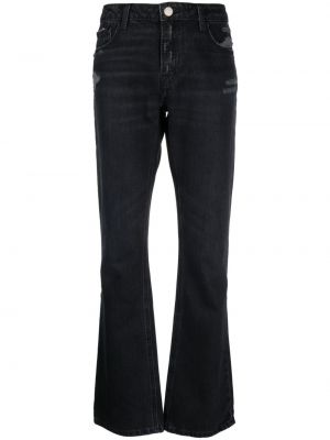 Bavlnené bootcut džínsy s nízkym pásom Frame čierna