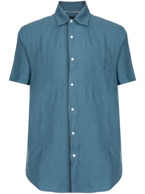 Lněná košile Osklen modrá