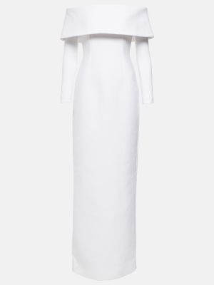 Vestido largo de crepé Emilia Wickstead blanco