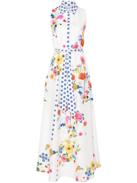 Maksi haljina s cvjetnim printom s printom Borgo De Nor bijela