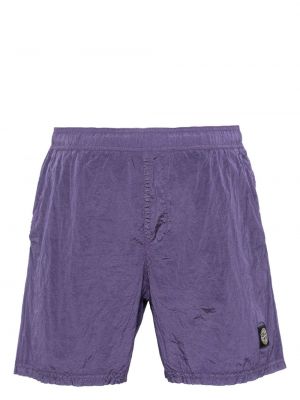 Shorts avec applique Stone Island violet
