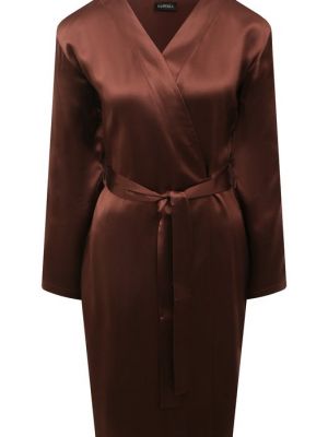 Шелковый халат La Perla коричневый