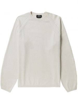 Плетен пуловер с кръгло деколте A.p.c. сиво
