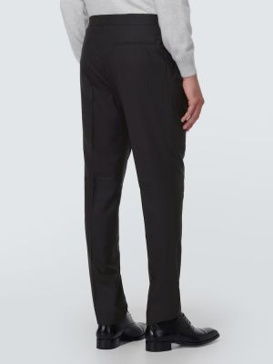 Pantaloni di lana di seta Brunello Cucinelli nero
