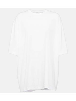 T-shirt di cotone in jersey oversize The Row bianco