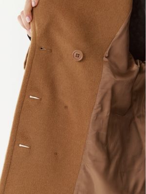 Laza szabású gyapjú kabát United Colors Of Benetton barna