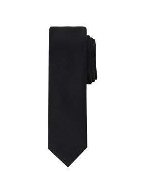 Однотонный атласный узкий галстук Bespoke черный
