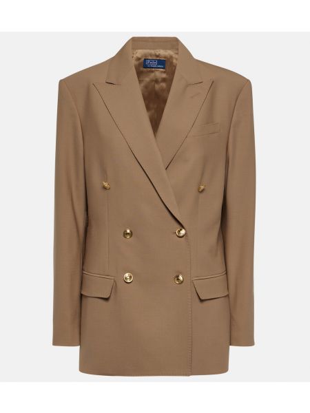 Шерстяной пиджак Polo Ralph Lauren коричневый
