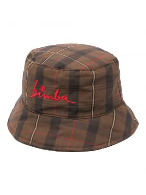 Haftowany kapelusz w kratkę Bimba Y Lola brązowy