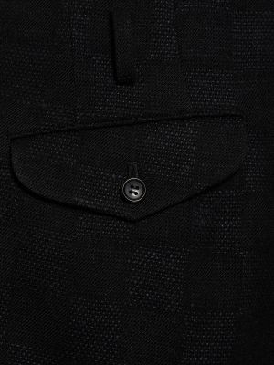 Laza szabású selyem gyapjú rövidnadrág Comme Des Garçons fekete