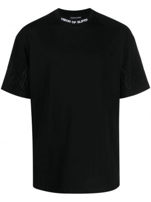 Bavlnené tričko s výšivkou Vision Of Super čierna