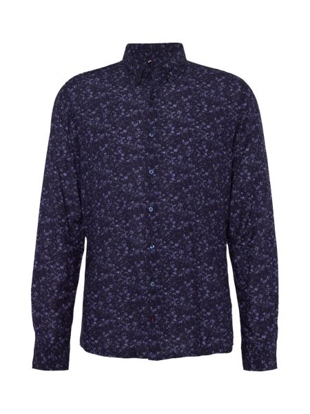 Kvetinová viskózová bavlnená košeľa Cinque - fialová