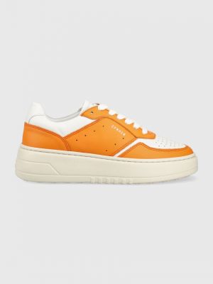 Sneakersy skórzane Copenhagen pomarańczowe