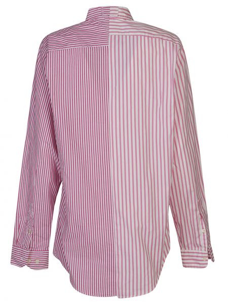 Camicia jeans di cotone a righe E.l.v. Denim rosa