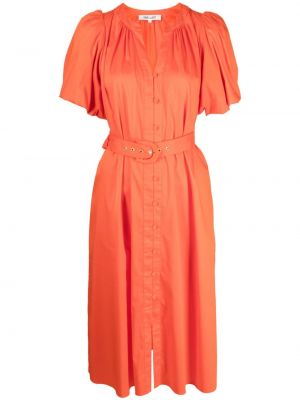 Midi obleka Dvf Diane Von Furstenberg oranžna