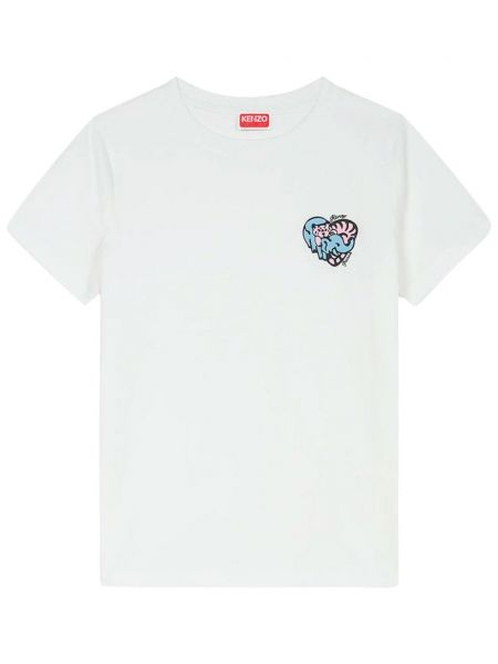 Hjerte mønster t-shirt Kenzo hvid