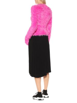 Sweter z futerkiem Balenciaga różowy