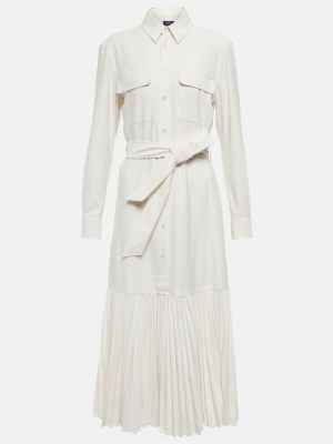 Viszkóz gyapjú gombolt midi ruha Polo Ralph Lauren - fehér