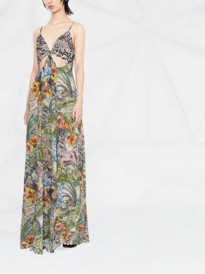 Kleid mit print mit tropischem muster Anjuna schwarz
