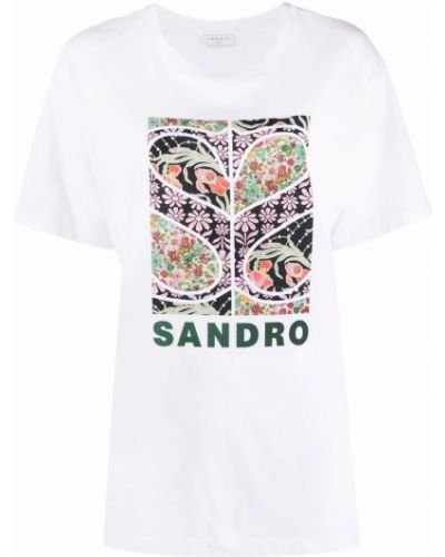 Camiseta con estampado Sandro Paris blanco