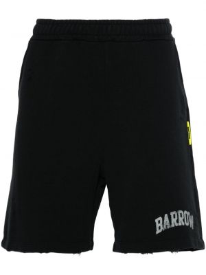 Obrabljene kratke hlače s potiskom Barrow črna