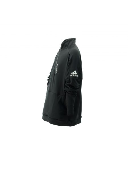 Флисовый пуловер на молнии Adidas черный