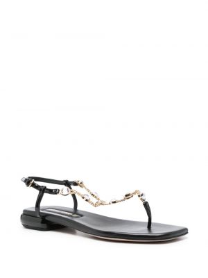Křišťálové kožené sandály Miu Miu