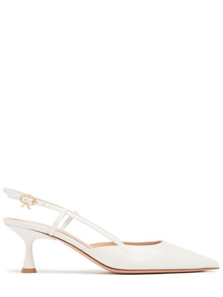 Slingback lær stropper pumper Gianvito Rossi hvit